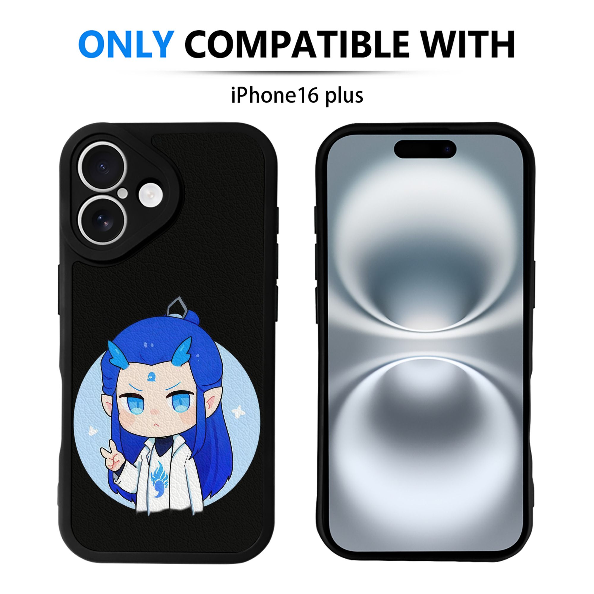 （画像用） Ne Zha 2 ナタ 魔童の大暴れ 【iPhone 16シリーズ対応】シリコンスマホケース（レザー調） 材質：シリコン
